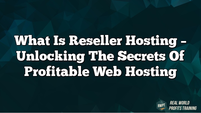 What is Reseller Hosting – Unlocking the Secrets of Profitable Web Hosting